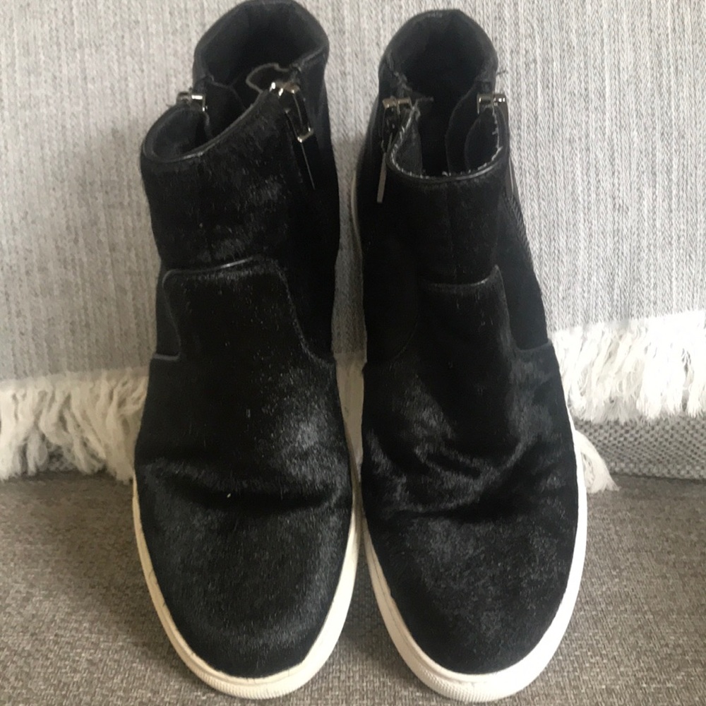 Black Calf-Hair Hi-Top sneakers